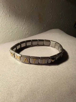 Pulsera extensible acero y oro 18k