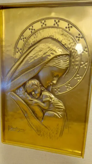 Maternità Foglia Dorata immagine 25 x 17 cm circa