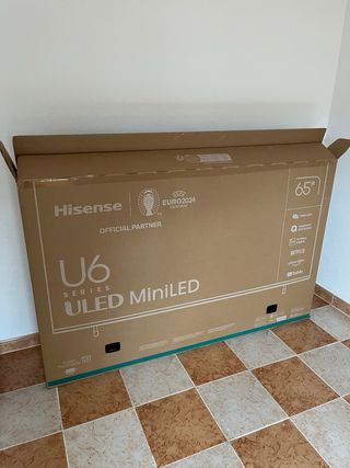 TV Hisense 65 comprada en mayo, factura y caja