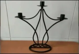 Candelabro de forja negro 3 velas