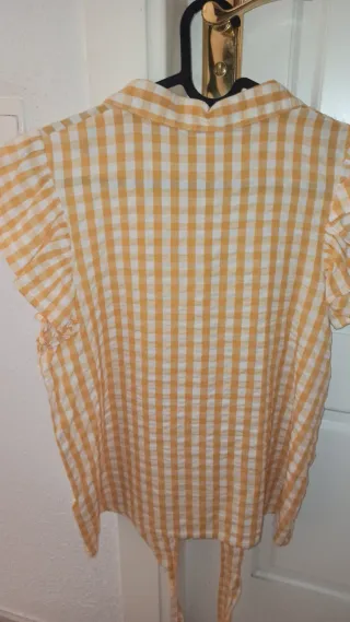 Camisa vichy amarilla niña