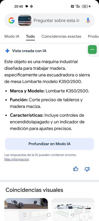 Sierra Escuadra Lombarte K350/2500