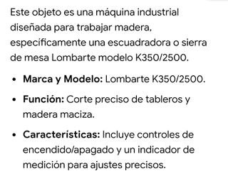 Sierra Escuadra Lombarte K350/2500