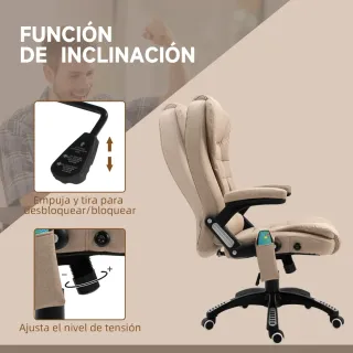 Silla de Oficina con Masaje Beige