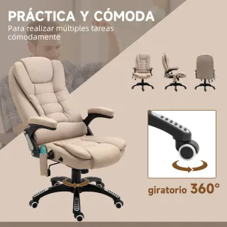 Silla de Oficina con Masaje Beige