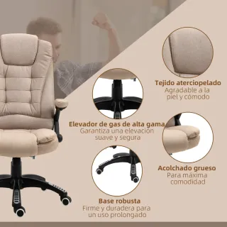 Silla de Oficina con Masaje Beige