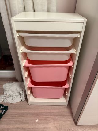 Mueble Almacenaje Blanco con Bandejas