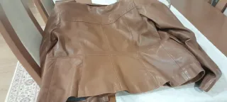 Cazadora Cuero Mujer Massimo Dutti Marrón. Talla M