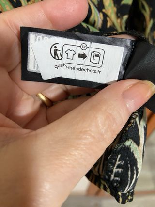 Camisa Zara Estampada Verde Negra Talla M