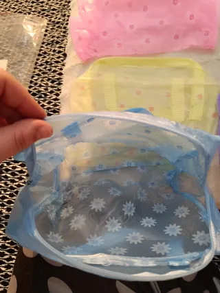 Neceser transparente floral set 5 uds