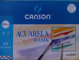 Láminas Canson Acuarela Basik A3 370g/m²
