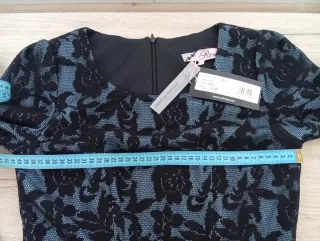 Vestido de cóctel negro y azul