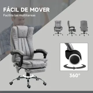 Silla de Oficina Masaje Ajustable Gris