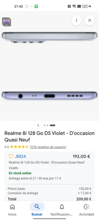 Realme 8i 128GB Violeta - Ocasión