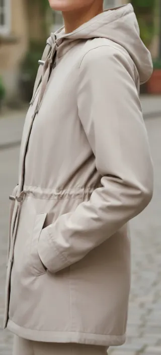 Parka mujer rosa palo ajustable