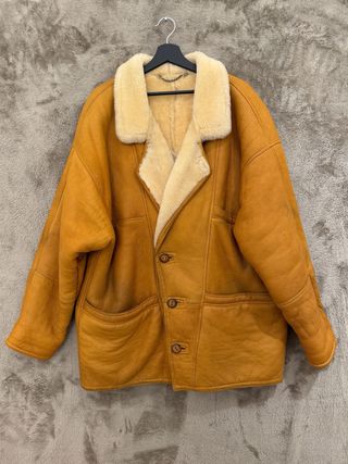 Giacca Shearling Vintage Pelle Scamosciata Uomo