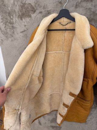 Giacca Shearling Vintage Pelle Scamosciata Uomo