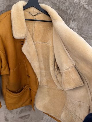 Giacca Shearling Vintage Pelle Scamosciata Uomo