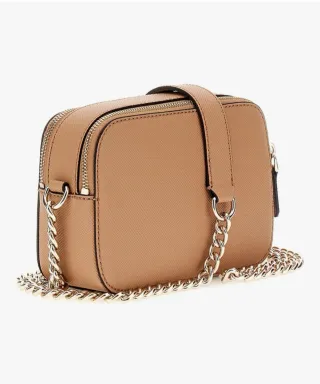 Bolso Guess Mujer Marrón Dorado Cadena Original!