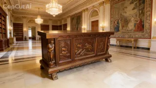 Baúl antiguo de madera tallada