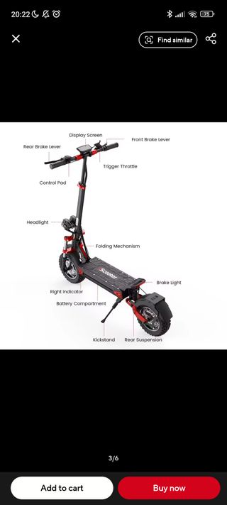 Patinete Eléctrico 1200W Doble Motor