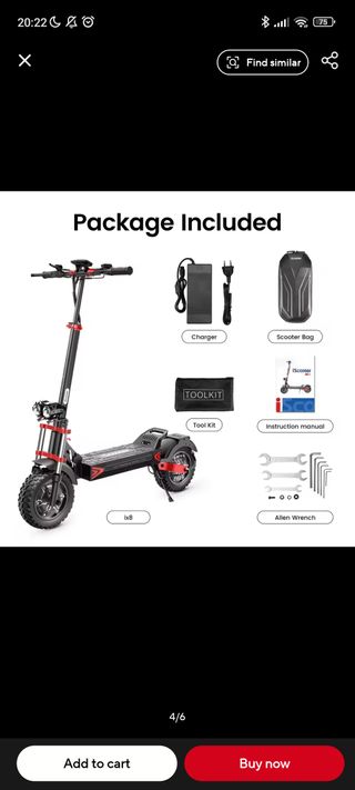 Patinete Eléctrico 1200W Doble Motor