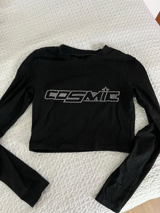 Camiseta manga larga COSMIC con pedrería