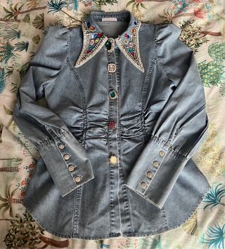 Camisa vaquera adornada talla M