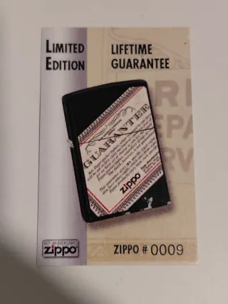 Accendino Zippo GUARANTEE G-16 Edizione Limitata NUOVO