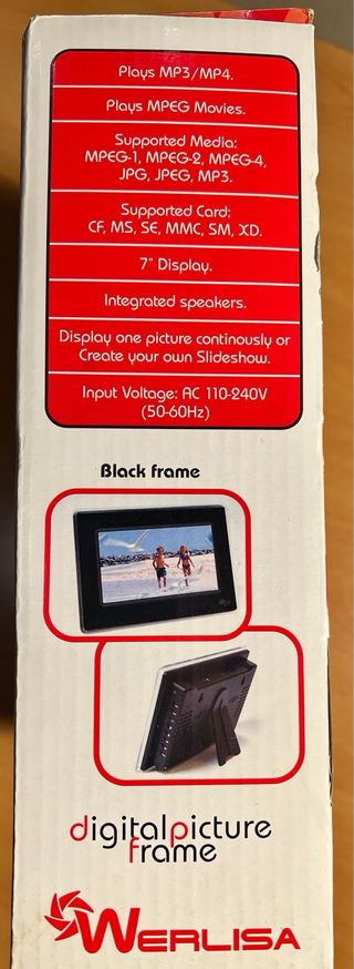 Marco Digital Werlisa de 7 pulgadas. Con regalo.