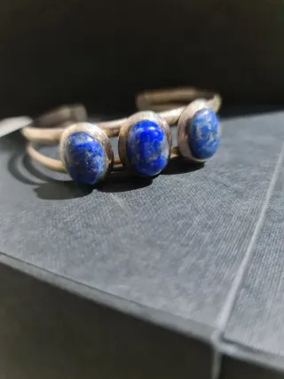 Pulsera Plata con 3 Piedras Lapislázuli