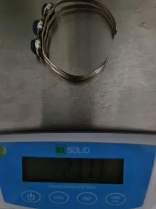 Pulsera Plata con 3 Piedras Lapislázuli