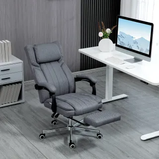 Silla de Oficina Giratoria Reclinable Gris