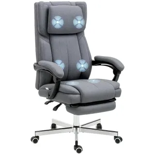 Silla de Oficina Giratoria Reclinable Gris