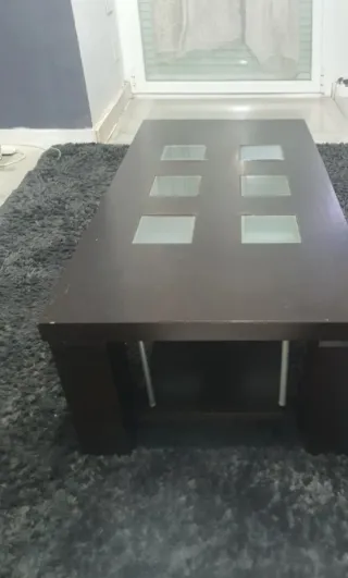 Mesa de centro madera y cristal