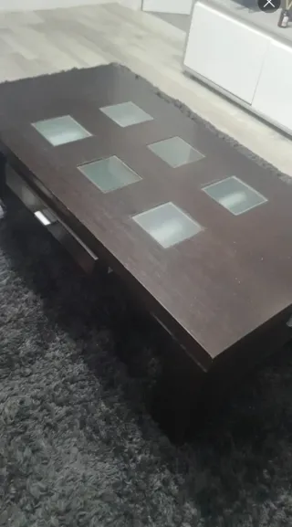 Mesa de centro madera y cristal