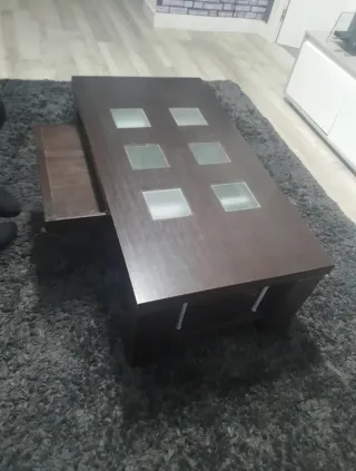 Mesa de centro madera y cristal