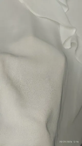 Blusa Zara Blanca Volantes Talla XS