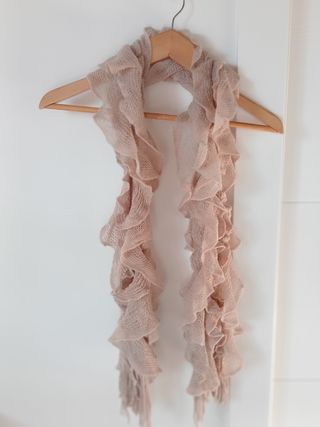 Bufanda Golddigga volantes beige/rosa