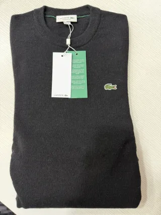 Maglione Lacoste Lana Girocollo Nero Uomo XS