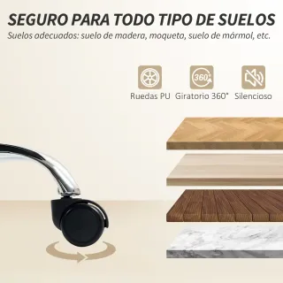 Silla de Oficina Ergonómica Beige con Reposapiés