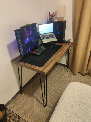 Mesa escritorio madera y metal