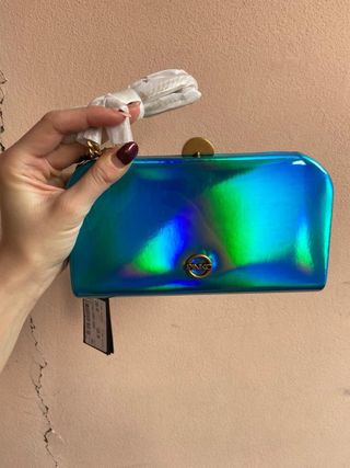 Pochette Pinko catena blu verde