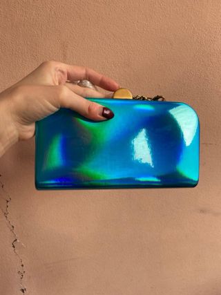 Pochette Pinko catena blu verde