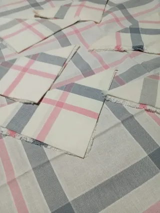 Tovaglia quadri con 6 tovaglioli