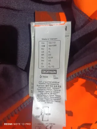 Chaqueta caza Solognac softshell 500 naranja Fluo