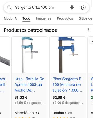 Sargento de hierro 1 metro acesa modelo urko