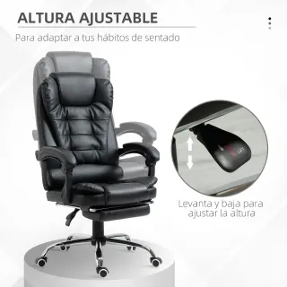 Silla Escritorio Ejecutiva Reposapiés Negra