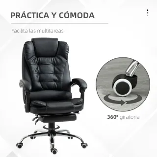 Silla Escritorio Ejecutiva Reposapiés Negra