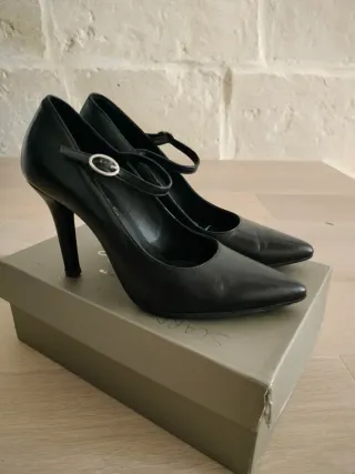 Scarpe tacco pelle nere